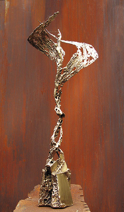 Moderne Engel-Skulptur aus geschweißter Bronze
