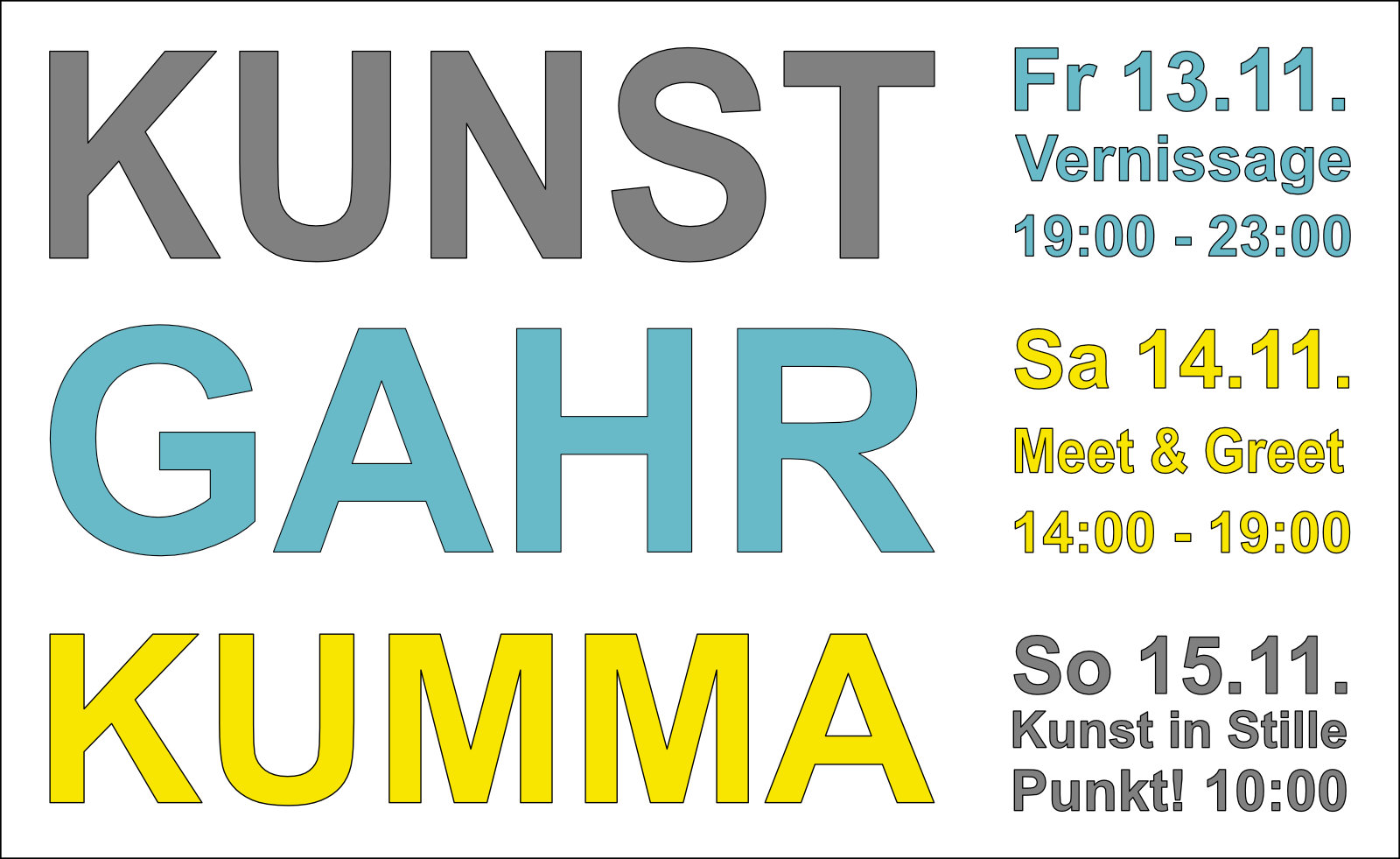 KUNST GAHR KUMMA Plakat