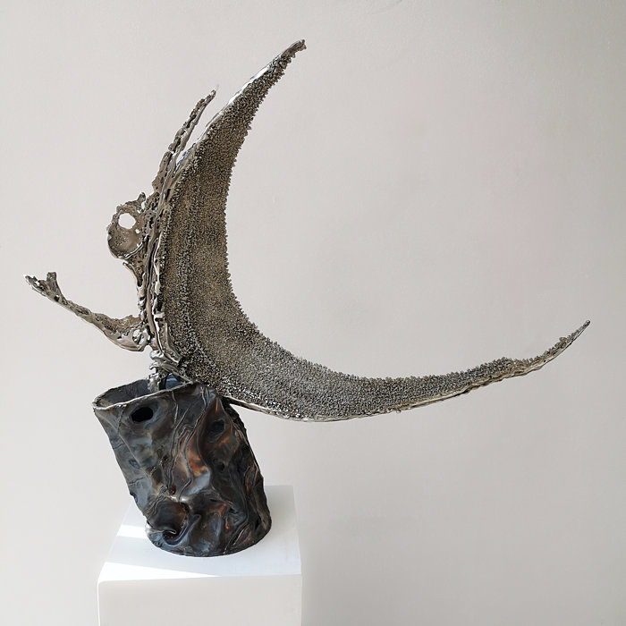Zeitgenössische Skulptur 'IKARUS' aus Edelstahl