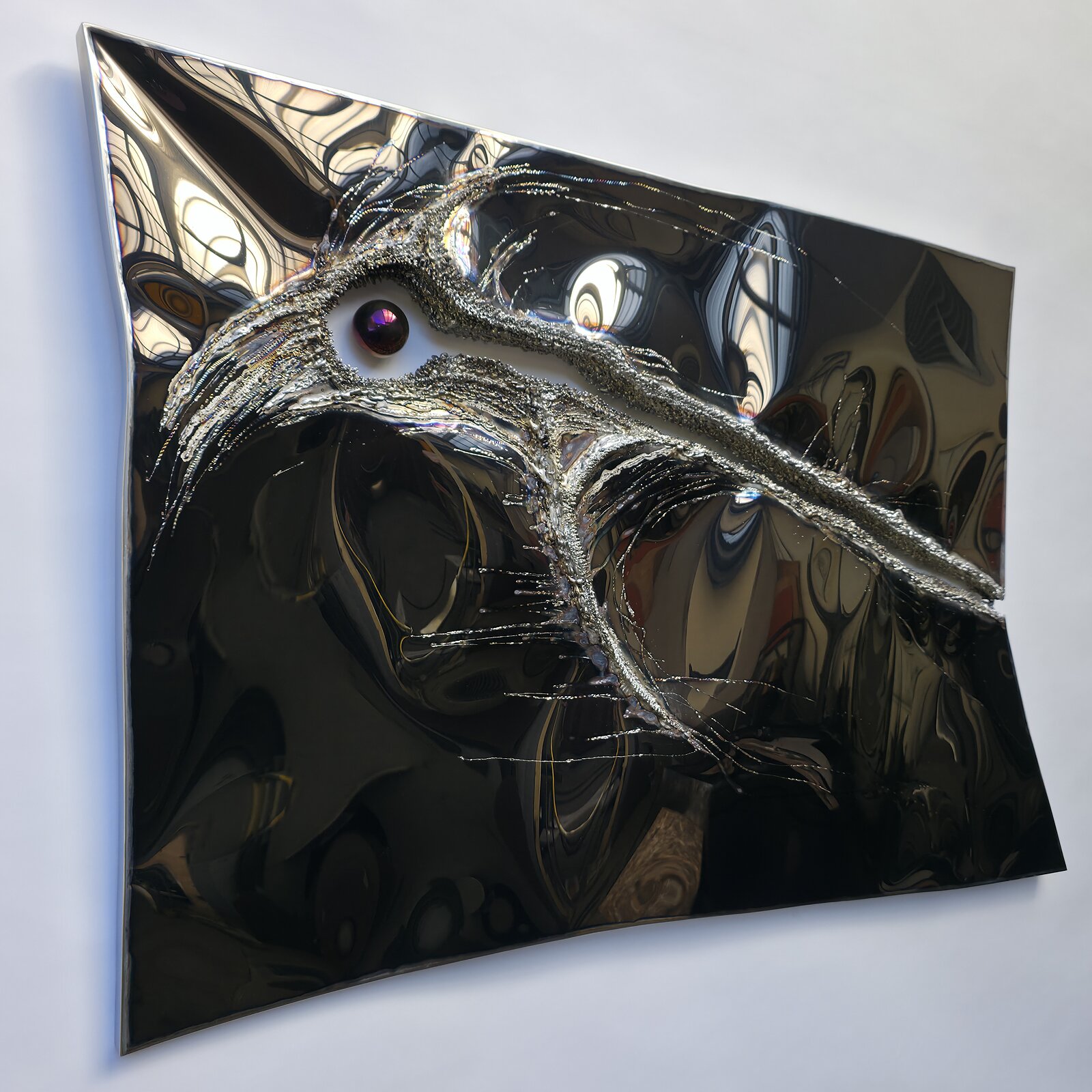 Bird Metal Wall Art, "Bird in Turbulence"