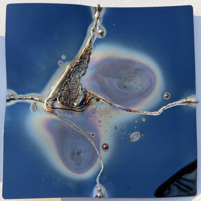 Blue, Polished Stainless Steel