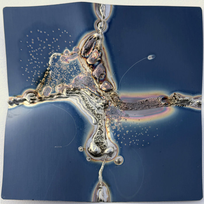 Blue, Polished Stainless Steel