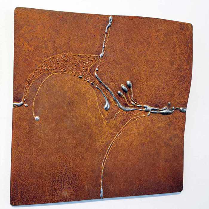 Metallbild aus rostigem Stahl