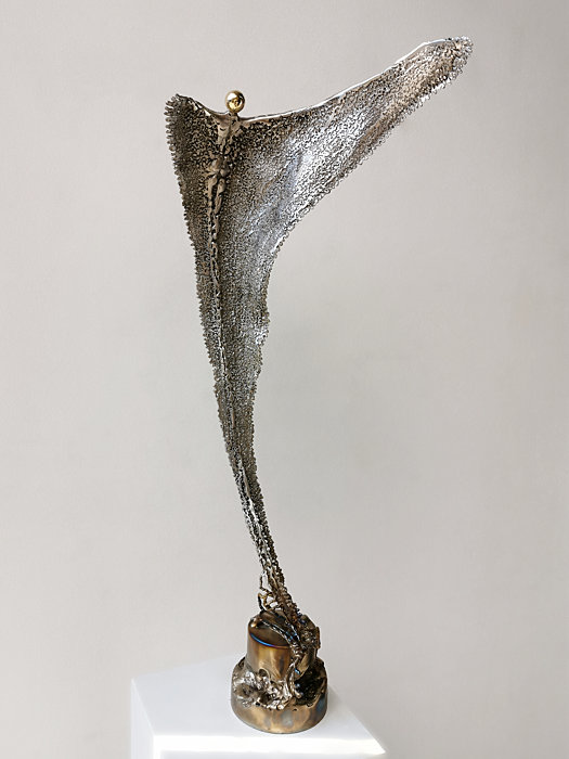 Contemporary Sculpture 'Nike' of Metal