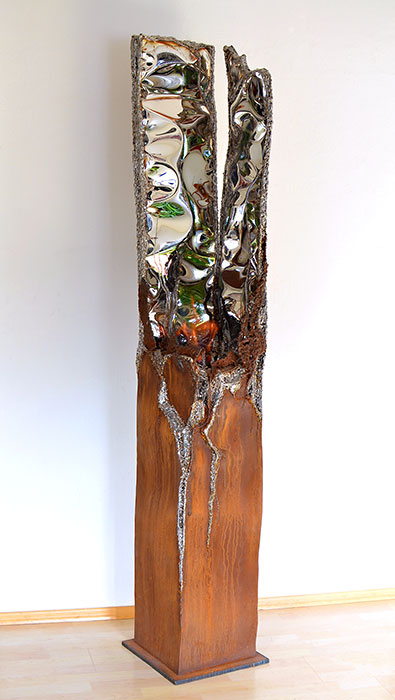 Metal Fireplace Artwork, Fire Sculpture with Ethanol, Buy Art Online & Commission-Free Directly from Artist