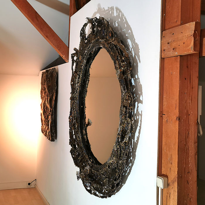 Metal Wall Mirror, Exclusive Unique Piece