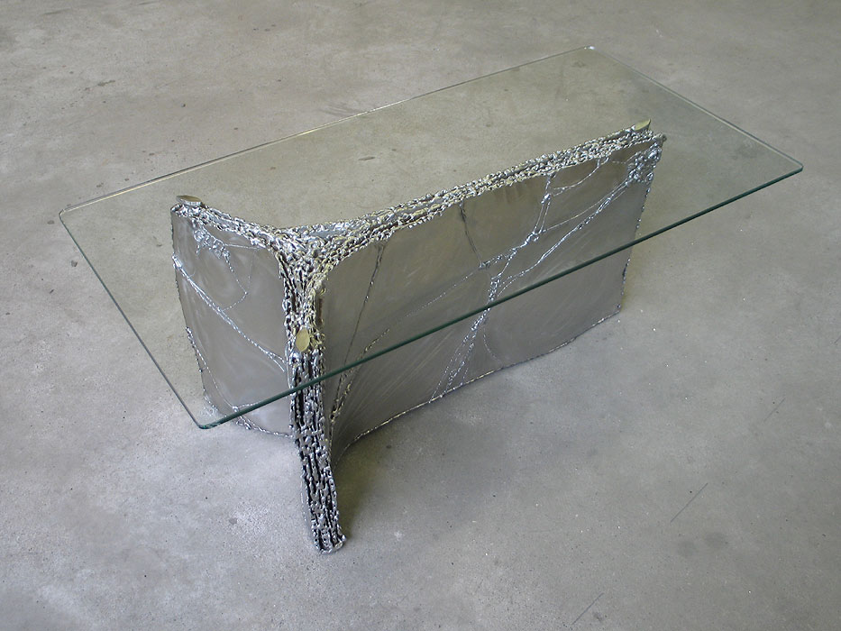 Welded and Grinded Stainless Steel Coffee Table Sculpture