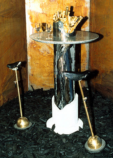 Stand-up bar furniture, welded fine art