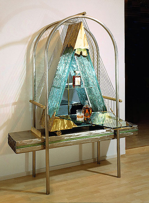 Unique glass and metal furniture
