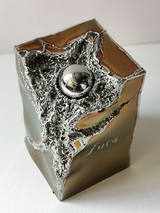 Artistic Urn, Unique Piece of Metal Art