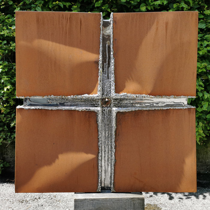 Modern Gravestone of Corten-Steel