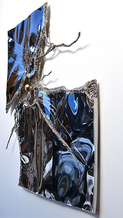 Metal Wall Art of blue Mirror Polished Stainless Steel