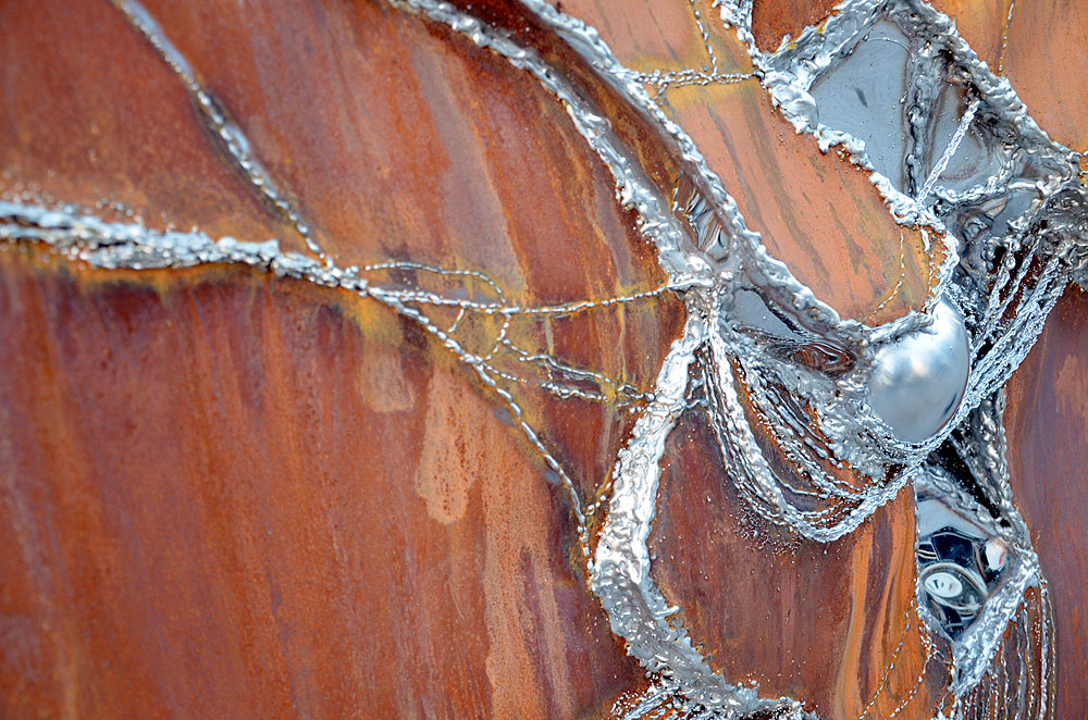 Abstract Metal Wall Art, Artwork in Rusted Steel