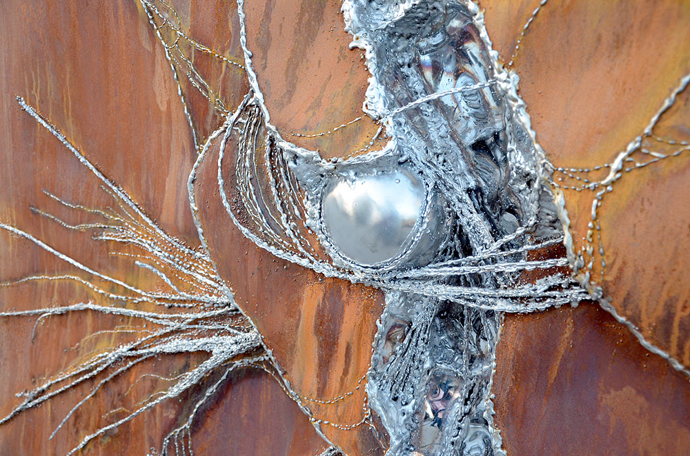 Metal Wall Art, Modern Artwork in Rusted Steel