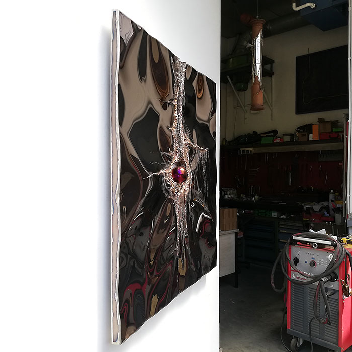 Modern Metal Art, 3D Object of Stainless Steel, Unique Piece