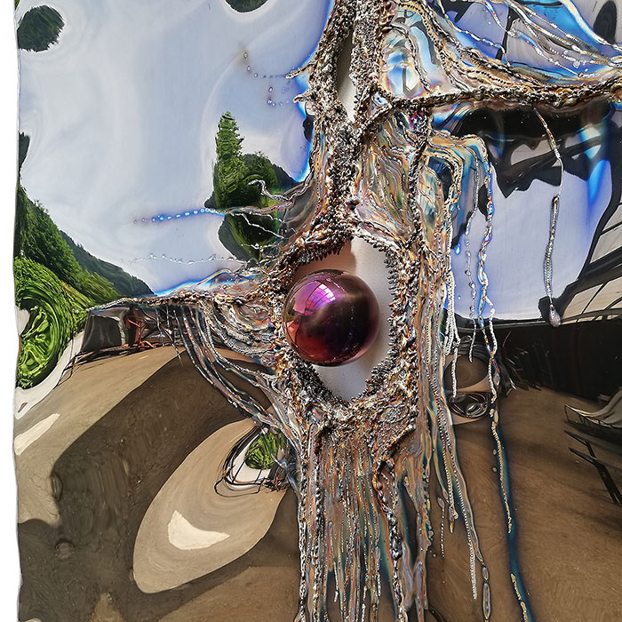 Modern Metal Art, 3D Object of Stainless Steel, Single Piece