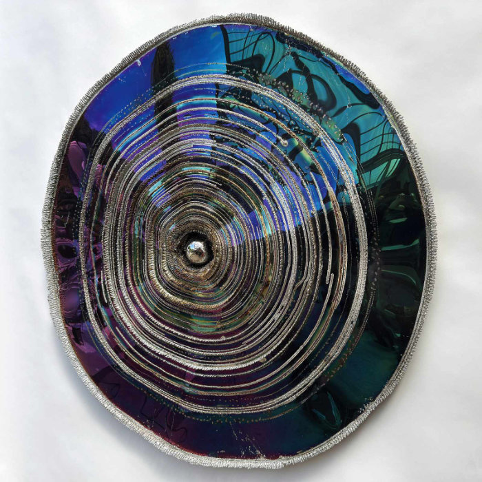 Blue Painting, Abstract Art of Metal