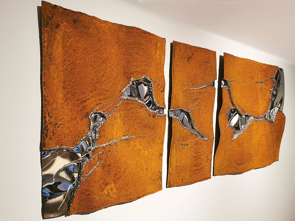 Rusted Wall Art of Corten Steel and Stainless Steel