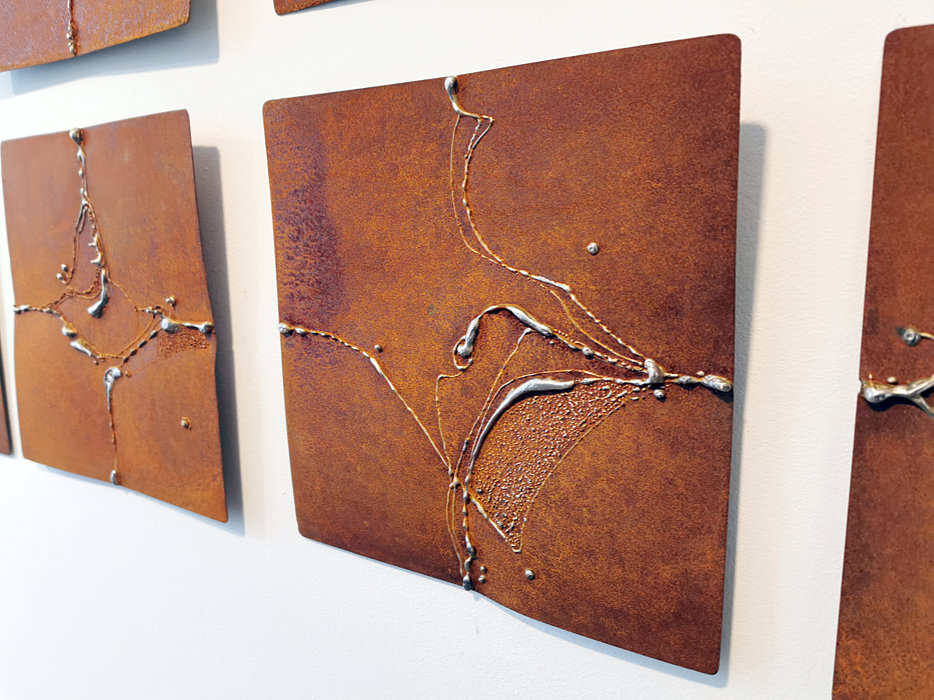 Welded Metal Wall Art of Brown Corten Steel