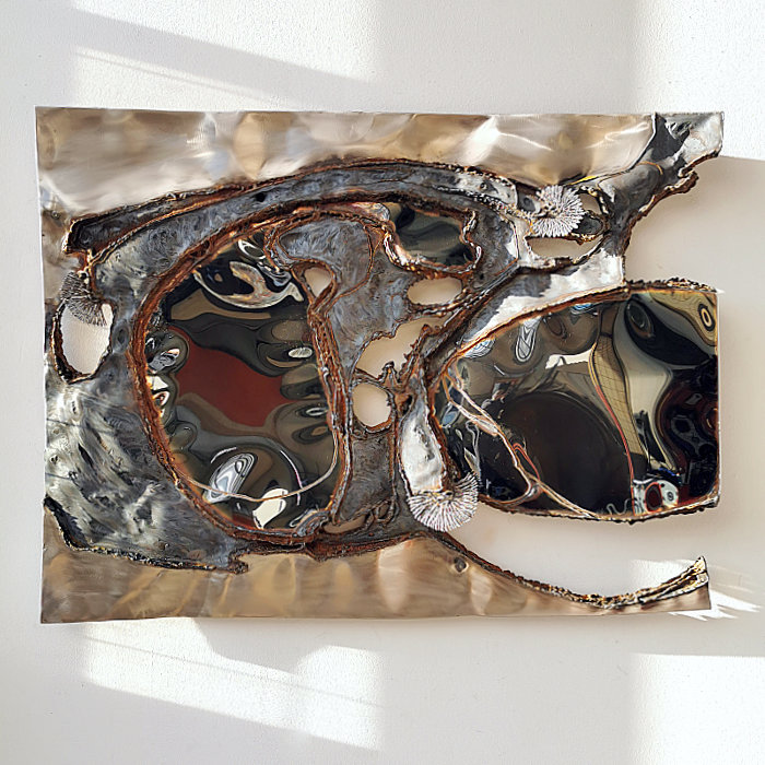 Silver, Black Wall Metal Art