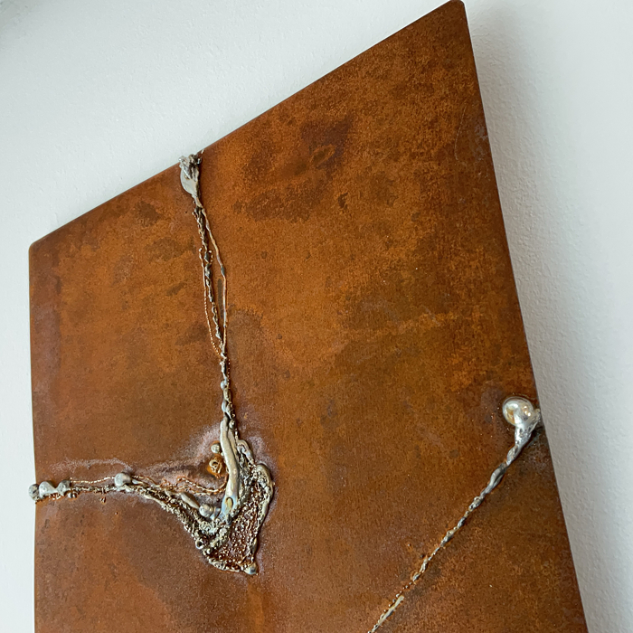 1x3 wall artwork welded in rusty corten steel