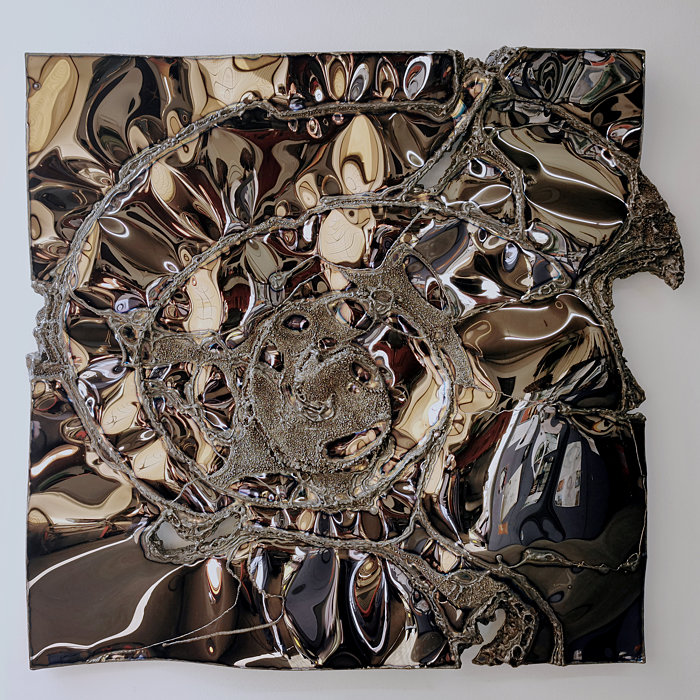 Wall Art Object of Bronze Colored Stainless Steel
