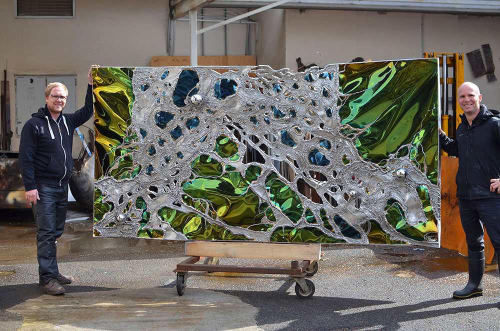XXL Wall Sculptures of Stainless Steel