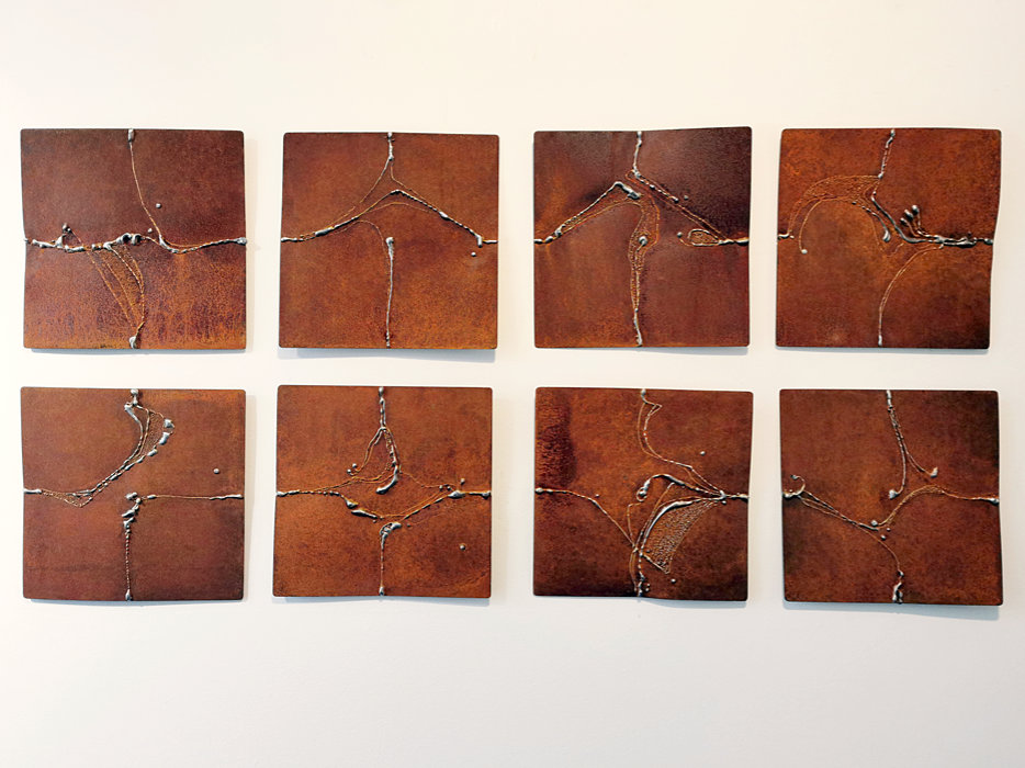 Multi-Part Metal Wall Art of Corten Steel