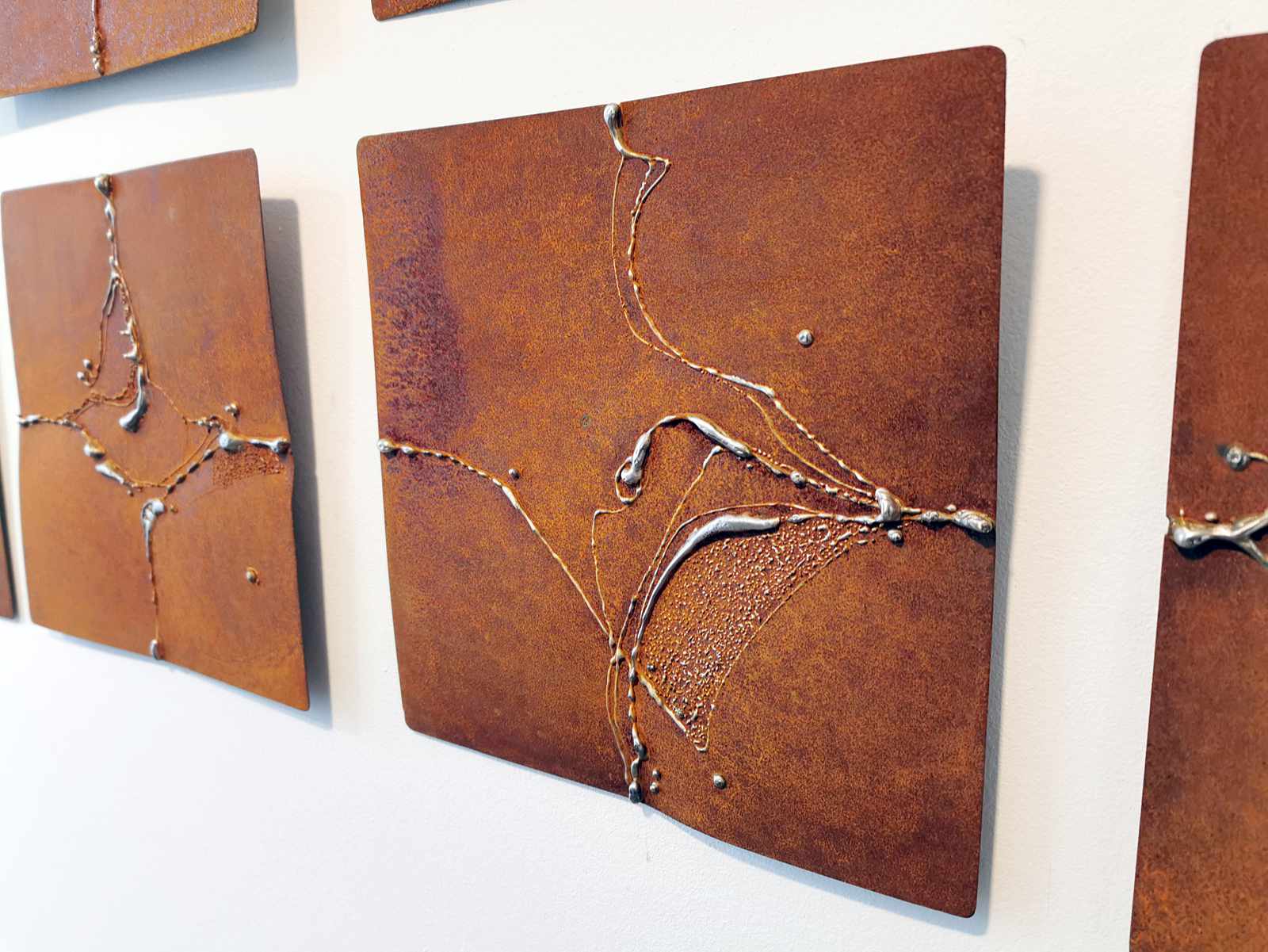 Welded Metal Wall Art of Brown Corten Steel