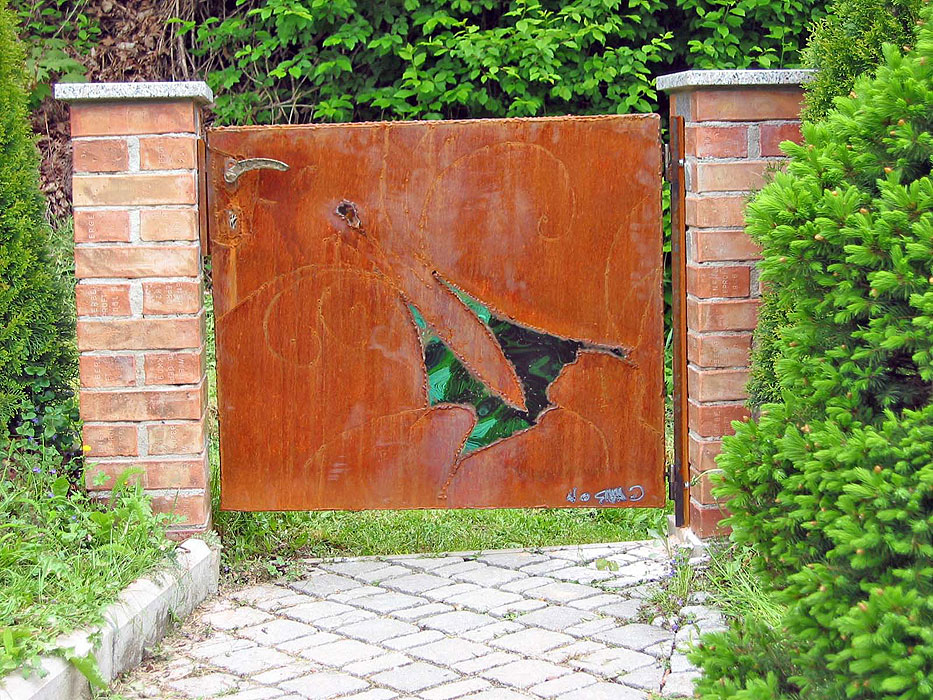 garden gate welded in corten steel