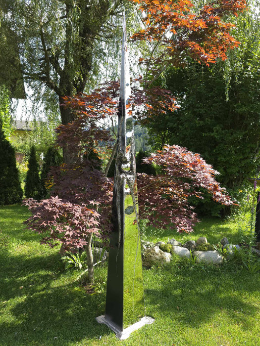Modern Garden-Sculpture of Stainless Steel, Unique Piece by an Artist