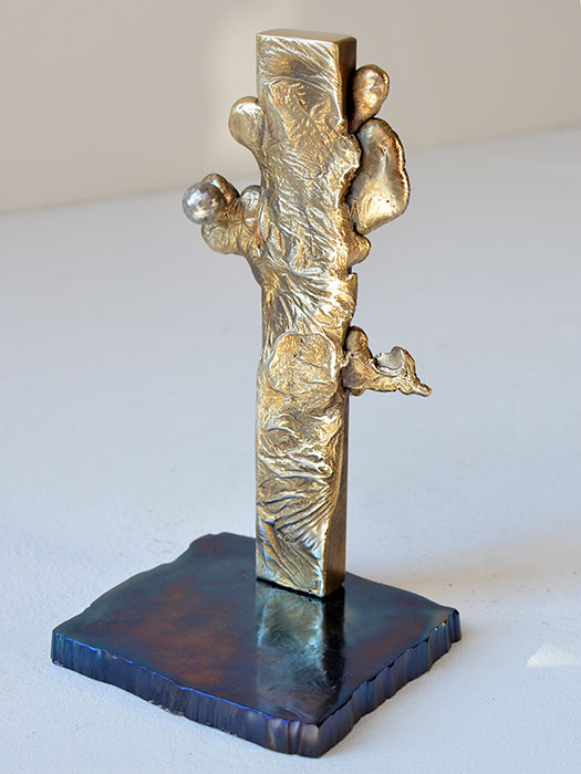 Metal Award, Unique Piece of Bronze and Steel, Metal Art Award