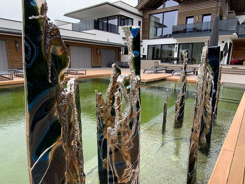 Artistic Pond Fountain, Modern Metal Art